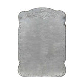 Vintage stílusú, fémből készült, növényi dombormintával díszített, "Post Courier" feliratú antik szürke dekor postaláda az